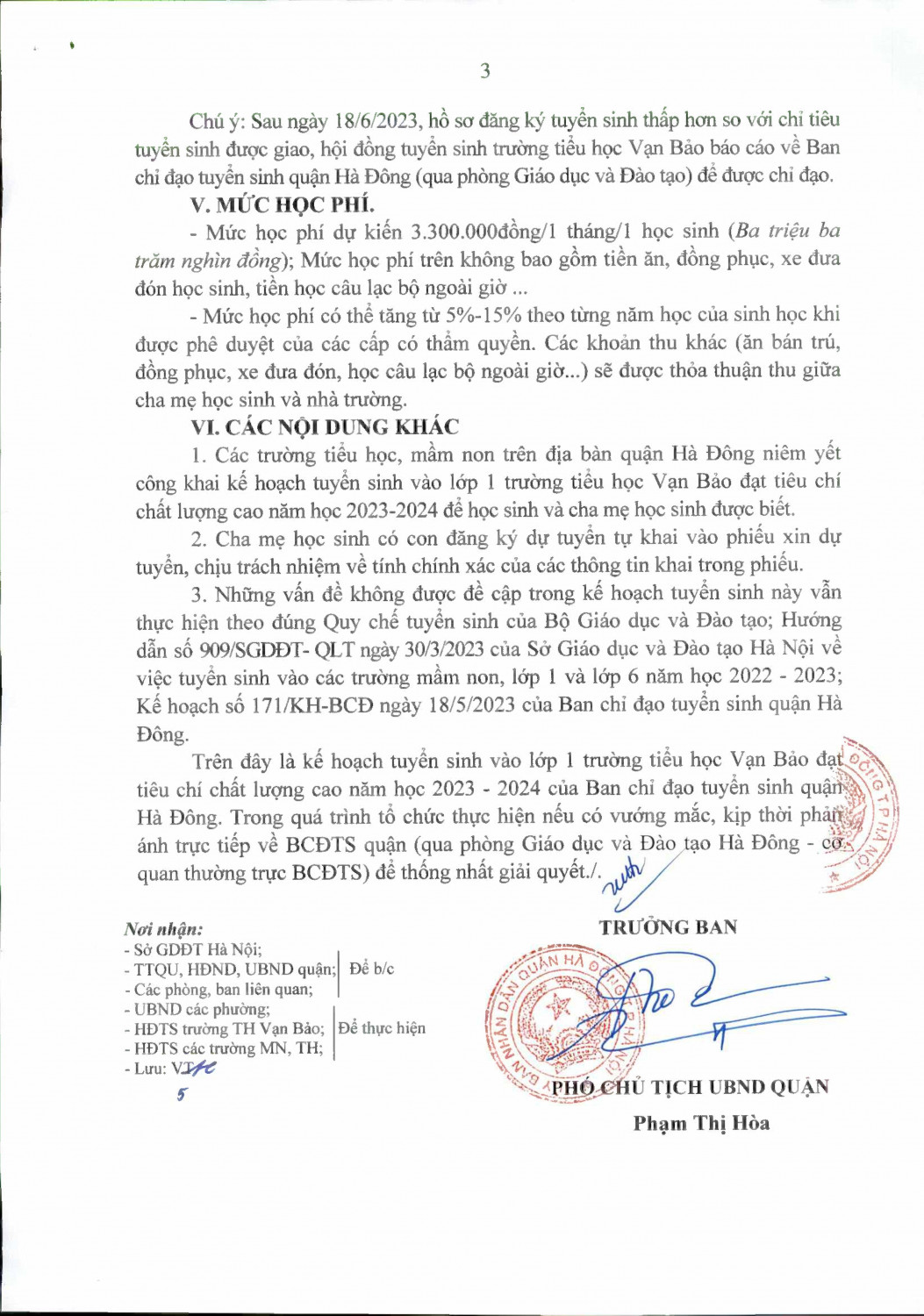 KH 176 tuyển sinh vào lớp 1 Tiểu học Vạn Bảo 0003